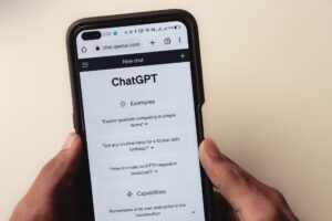 ChatGPT interface on smartphone screen