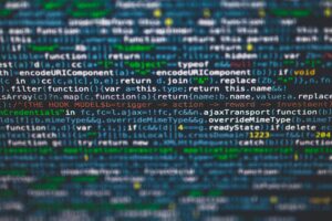 Colorful computer programming code on screen
