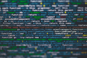 Colorful computer programming code on screen