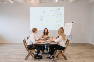 Business team during a brainstorming session