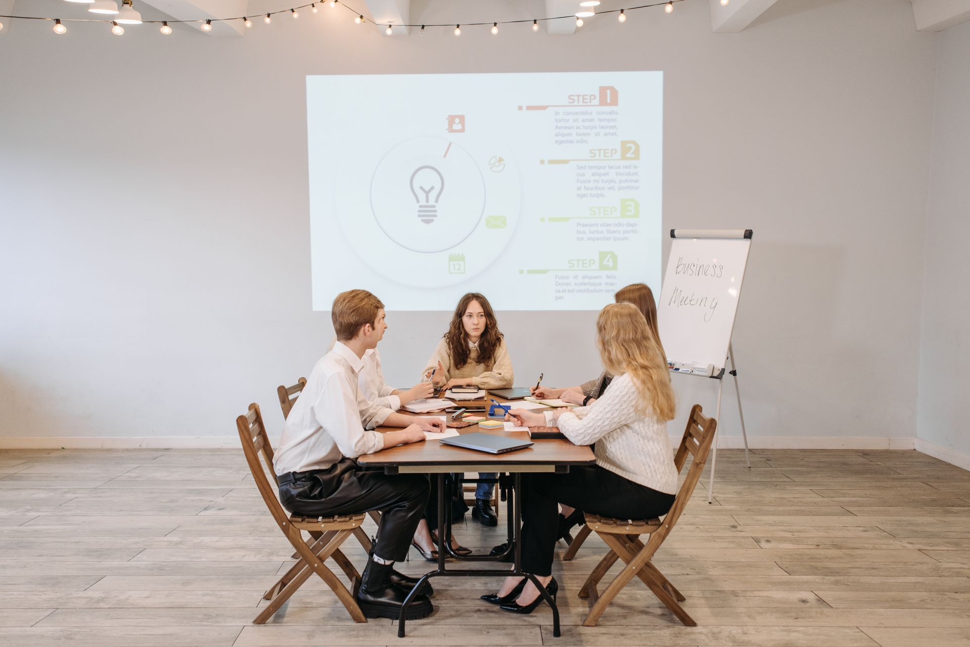 Business team during a brainstorming session