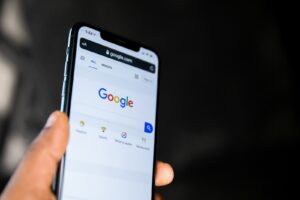 Google search open on a smartphone for AI Overviews