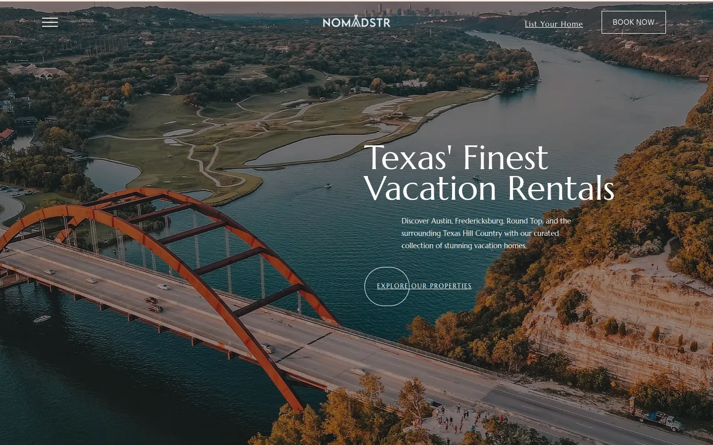 NomadSTR website design by White Wolf Marketing, desktop view